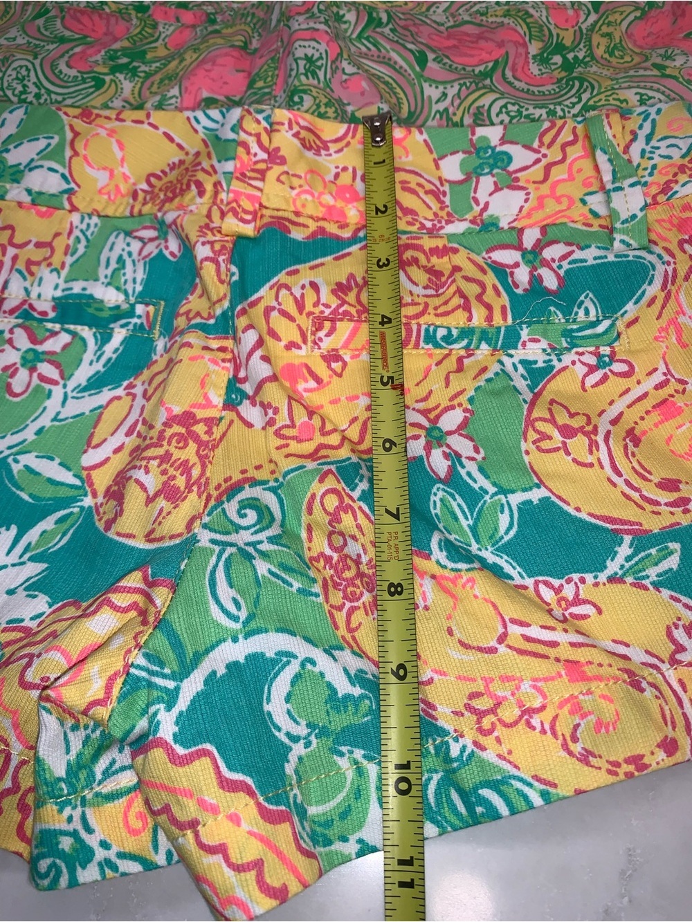 NEW Lilly Pulitzer Teal, Yellow & Pink Paisley Walsh Shorts Size 000 Set - Picture 14 of 16